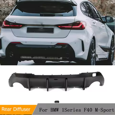 Carbon Fiber Car Rear Bumper Diffuser Lip for BMW 1 Series F40 118i M135i M-Sport 2020-2021 Protecto