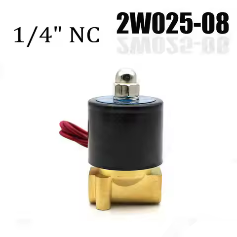2W025-08 2 Way N/C 1/4" Air Water Valve Electric Brass Pneumatic Solenoid Valve for Gas Diesel DC12V