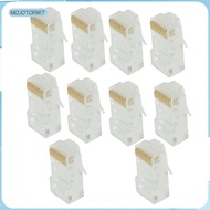 [mojotorw7] 10 Pieces  Jack Modular Connector RJ50 10P10C Module Plug Round Cable Entry Stranded Wir