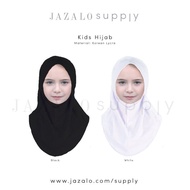 Kids Basic Plain White Black School Girl Hijab Veil - Tudung Kosong Budak Sekolah Perempuan Hitam Pu