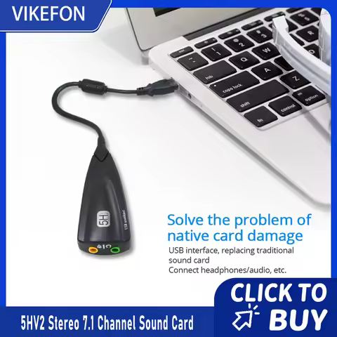 5HV2 stereo 7.1 channel with cable sound card USB sound card Computer games dedicated external high-