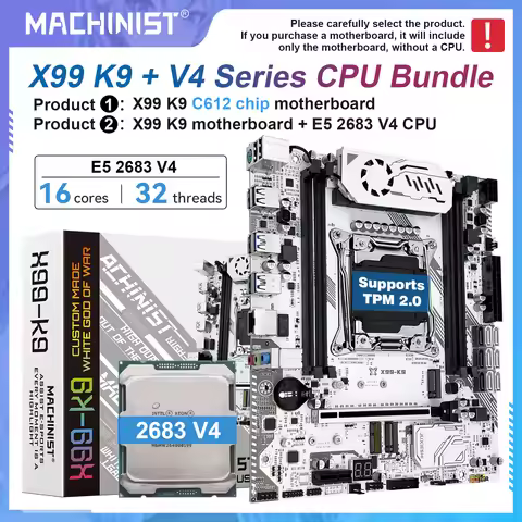 MACHINIST X99 k9 Motherboard LGA2011-3 Optional Kit Xeon E5 2683 V4 CPU processor DDR4 memory suppor