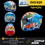 SG SELLER - PSB APPROVED EVO RS9 Nihon fortune cat open face motorcycle helmet with sun visor