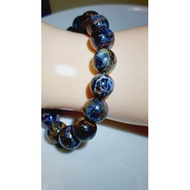 #B156 100% Natural Dark Blue Pietersite 13mm Bracelet (Lighning Pietersite)