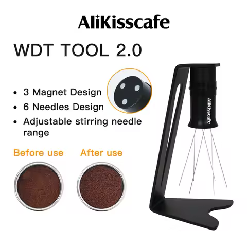Coffee Needle Distributor WDT Tools 2.0 Adjustable Stirrer Magnetic Powder Leveler For Portafilter E