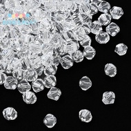 200pcs Imitation Austrian Beads Grade AAA K9 Glass Faceted Bicone Clear 4x4mm Hole: 0.7~0.9mm
