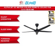 Alpha 56" Cosa DC Motor 5 Blade Remote Ceiling Fan CX10 5B/56 MB (Matt Black)