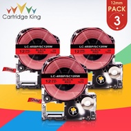 3PK Compatible for Epson Black on Red 12mm Label Tape SC12RW LK-4RBP work for Epson Label Maker LW30