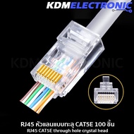 RJ45 หัวแลนแบบทะลุ CAT5E  แพ็ค 100 ชิ้น #6040-RJ45-H