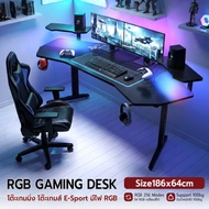 MLIFE - โต๊ะเกมมิ่ง โต๊ะคอมพิวเตอร์ โต๊ะทรงตัว L หน้ากว้าง 160cm โต๊ะเกมส์ โต๊ะทำงาน โต๊ะทำการบ้าน –