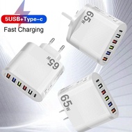 65W 5USB Type-C Multifunctional Portable US&EU&UK Mobile Phone Fast Charging Charger Compatible with