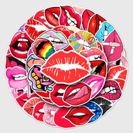 50pcs Lips Non-Repetitive Stationery Box Stickers Waterproof Stickers Luggage Stickers Phone Case Stickers Handbook Stickers Water Bottle Stickers Guitar Stickers Graffiti Stickers