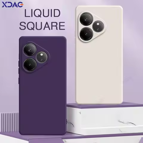 Square Liquid Silicone Phone Case for Realme GT Neo 6 SE 6T 5G 360 Soft Protective Shockproof Back C