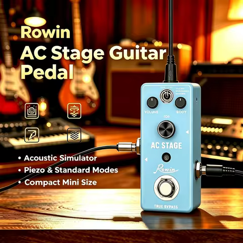 Rowin AC Stage Acoustic Guitar Effect Pedal Acoustic Simulator Effector Mini Pedal Jumbo Folk Guitar