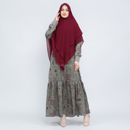 Gamis Motif Cemile By Ukhti Munira | Gamis Dewasa | Gamis Motif | Satin Print Bordir | Gamis Syari