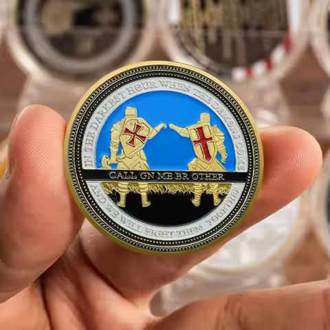 American Gee Brothers Soldiers Commemorative Coin Golden Plated US Armor Warriors Souvenir Coin