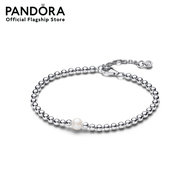 Pandora Silver Treated Freshwater Cultured Pearl &amp; Beads Bracelet