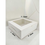 5 PCS WHITE MICA BOX 22X22X7.5 CM IVORY LAMINATED 365 GSM