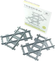 Trixbrix Right 45 deg. Crossings - 2pcs Compatible with Lego City Train Sets 60197 60198 10277 60205