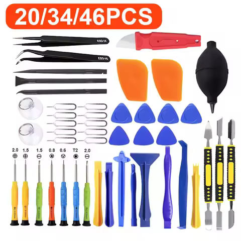 20/34/46PCS Apple and Android Phone and Tablet Multi-functional Repair and Disassembly Tool Kit, Inc