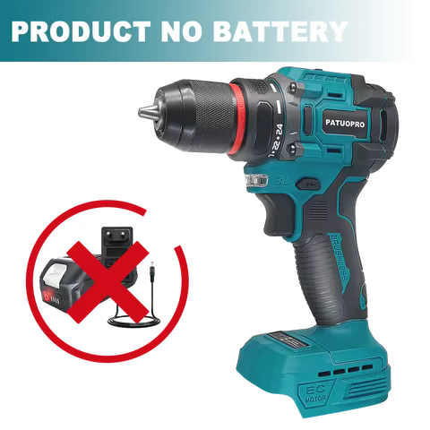 Brushless 10mm Electric Drill 60-100N.m Cordless 2-Speed Hand Drill Screwdriver Power Tools For Maki