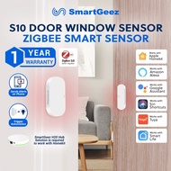 SmartGeez S10 PIR Door Window Sensor - Zigbee 3.0 Works with Smart Life App / Compatible with Tuya Gateway Alexa Google