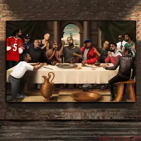 The Last Supper Hip-Hop Music Rapper Star Legend Poster Eminem Canvas Painting Wall Art Picture Livi