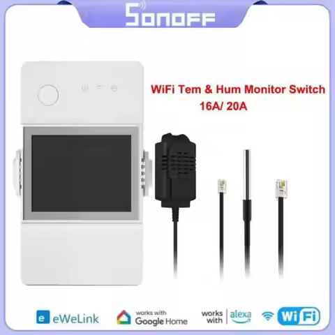 SONOFF TH Elite 16A/20A WiFi Smart Switch LCD Display Temperature And Humidity Monitoring Switch Sma