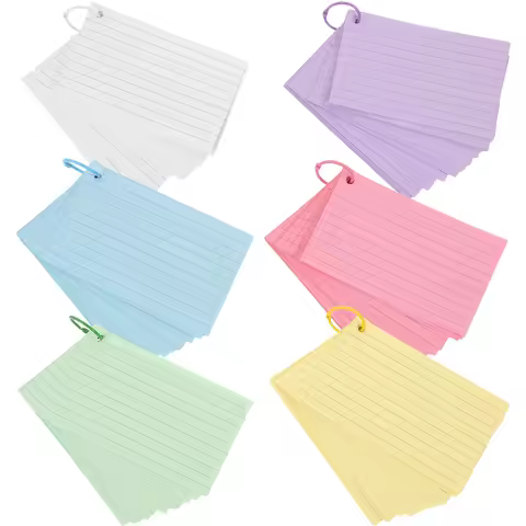 Index Cards With Holes Punched Flash Cards With Rings Studying Note Writing Index Card Lined Note La