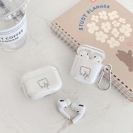 Case airpod airpod airpods Transparent Cute Bear Shape Protect bluetooth 1 / 2 / P Wireless Headphones