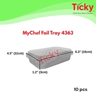 MYCHEF 4363-P Aluminium Foil Tray with Clear Lid (5 sets ±) Rectangle Rectangular My Chef Foil Tray