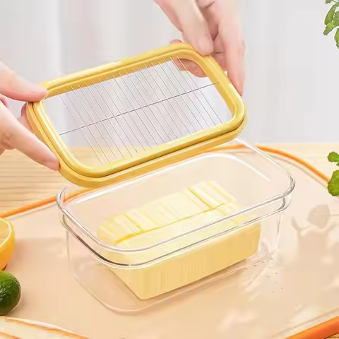 New Stainless Steel Butter Slicer Cutter Butter Slicer Container with Lid Butter Box for Fridge Easy