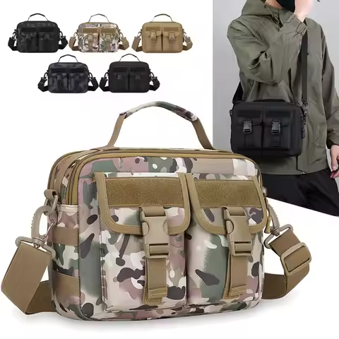 Camouflage Shoulder Bag Men's Outdoor Crossbody Bag, Waterproof Tactical Shoulder Bag Leisure Travel