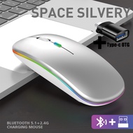 Actual Mouse Gaming Wireless Rechargeable Robot Taplak Mos Komputer Laptop Kabel Usb Tanpa