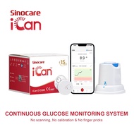 【SINOCARE】 iCan3 CGM Continuous Glucose Monitoring System Glucometer 24hx15 Days Blood Glucose