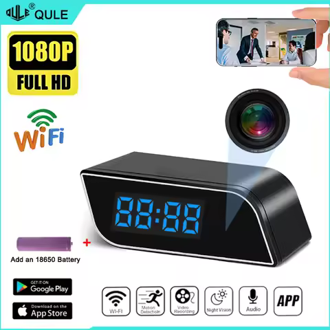 Smart Clock Camera with WiFi, Motion Detection, Night Vision, Remote Viewing, SD Card Storage – Home