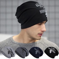 Spring Autumn Cotton Slouchy Beanie Men Hip Hop Soft  Ski Baggy Hat Cap Solid Letter Print Male Warm