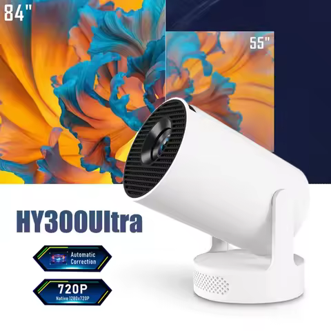 HY300 UItra Projector Android 11 BT5.4 720P Portable Home Outdoor Speaker Theater 180° Flexible Wifi