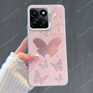 Honor 200 Smart Casing Honor X7C X8B X7B Casing Cute Pink Butterfly Shockproof Phone Case Luxury Pla