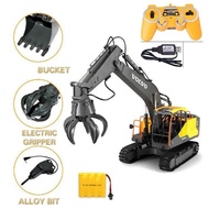 Double E E568 Volvo RC Excavator 3 in 1 Construction Truck Metal Shovel and Drill 17 Channel 1/16 Sc