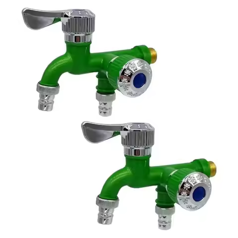 ABHI-2PCS 2 Way Faucet Faucet Splitter Garden Hose Splitter Water Spigot Splitter,Outdoor Double Tap