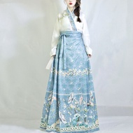 Hanfu หญิงราชวงศ์หมิงดั้งเดิมเครื่องแต่งกายโบราณกรโปรงลายม้าปักลายจีนสวมใส่ทุกวันนักเรียน