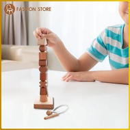 [Wishshopeelq] Wooden Stacking Blocks Lacing Toy Sensory Learning Toy for 2 3 Year Old