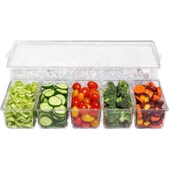 Topping and Spice Tray with Transparent Plastic Ice Compartment