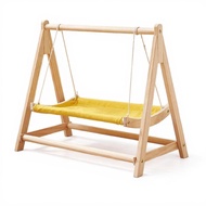 Cat hanging cot sturdy wood frame elevated pet bed breathable hanging cat sofa suitable for felines 