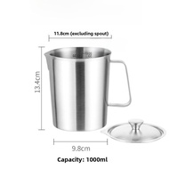 Kitchen Use 304 Stainless Steel Measuring Cup with Scale for Baking Tea Milk Tea Shop Special 1000ml