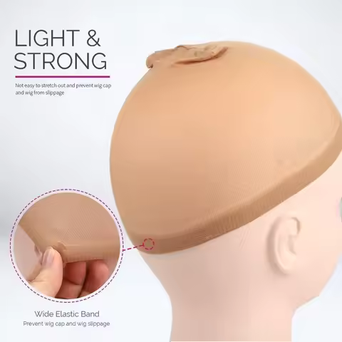 2PCS High Quality Stretchy Nylon Wig Cap Women&Men Breathable Multicolor Stretchy Nylon Wig Caps Sto
