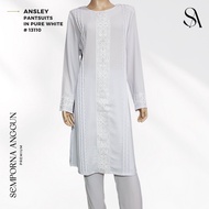 PASANG SELUAR MUSLIMAH Putih - Bersulam | ANSLEY #13110