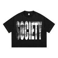 Tshirt Crop Boxy Oversize Black Society