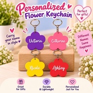 Personalized flower name keychain cute giveaway gift